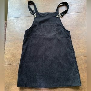 Black Corduroy Overall Dress